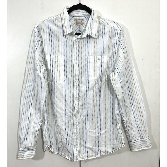 Carbon 2 Cobalt  Button Down Shirt Mens M Cotton Striped Long Sleeve Pockets - Picture 1 of 7